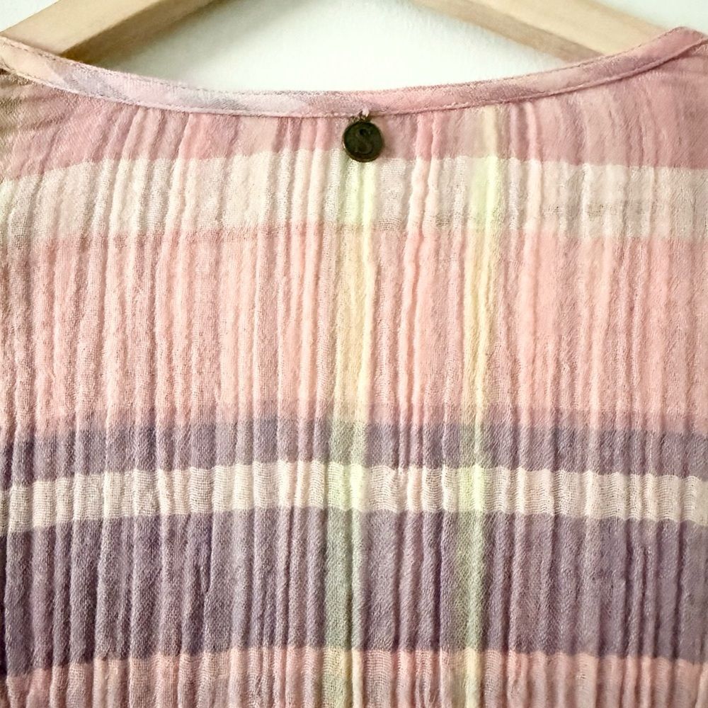 Soft Surroundings Cotton Gauze Multicolor Plaid Tunic Size S - Picture 6 of 7